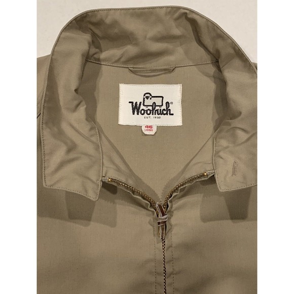 Woolrich Vintage Men Khaki Full‎ Zip Barn Bomber Outdoor Jacket Coat Sz 46 (XL) - Picture 8 of 11